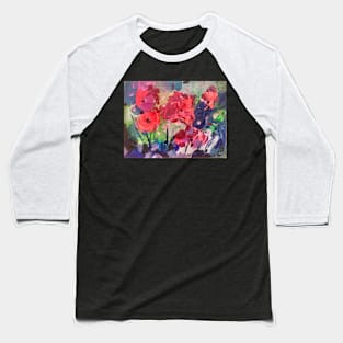 Oil contemporary painting , red flowers Baseball T-Shirt